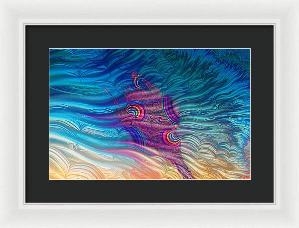 Feathery Fractals Artistic Design - Framed Print