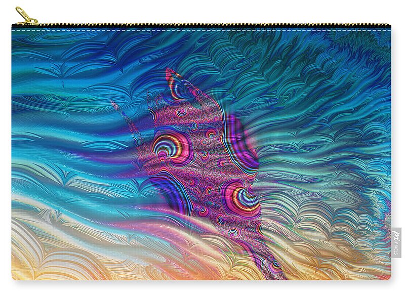 Feathery Fractals Artistic Design - Zip Pouch