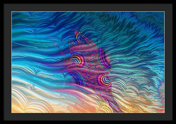 Feathery Fractals Artistic Design - Framed Print
