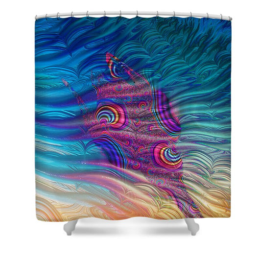 Feathery Fractals Artistic Design - Shower Curtain