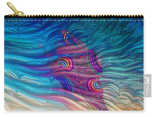 Feathery Fractals Artistic Design - Zip Pouch