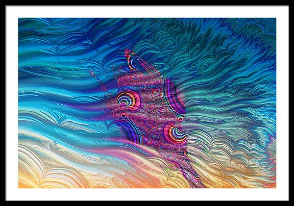 Feathery Fractals Artistic Design - Framed Print