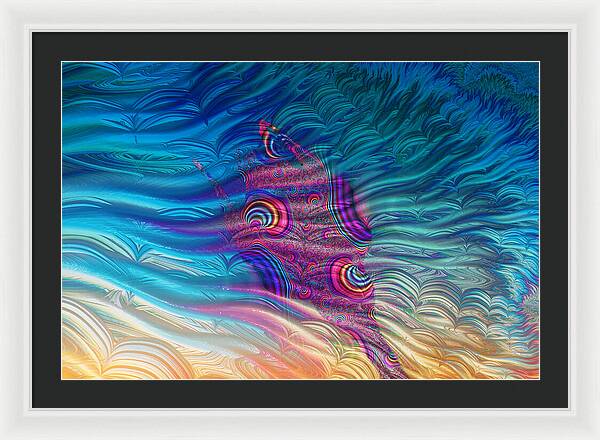 Feathery Fractals Artistic Design - Framed Print
