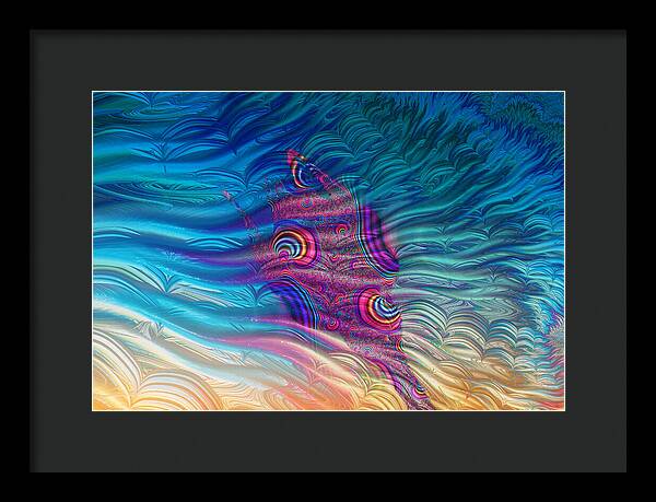 Feathery Fractals Artistic Design - Framed Print