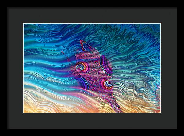 Feathery Fractals Artistic Design - Framed Print