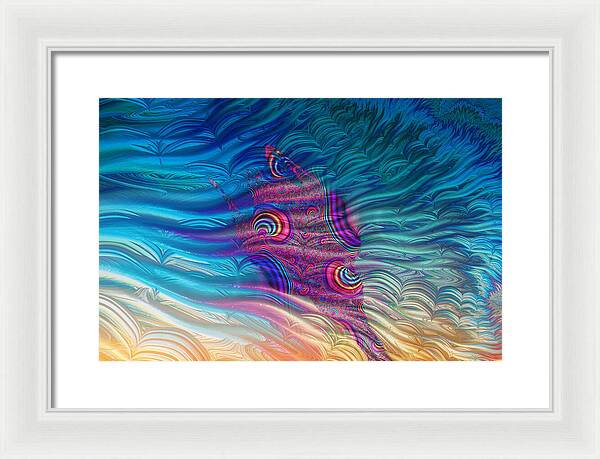 Feathery Fractals Artistic Design - Framed Print