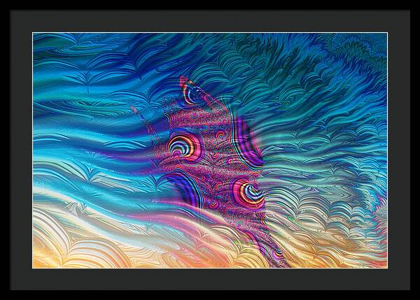 Feathery Fractals Artistic Design - Framed Print