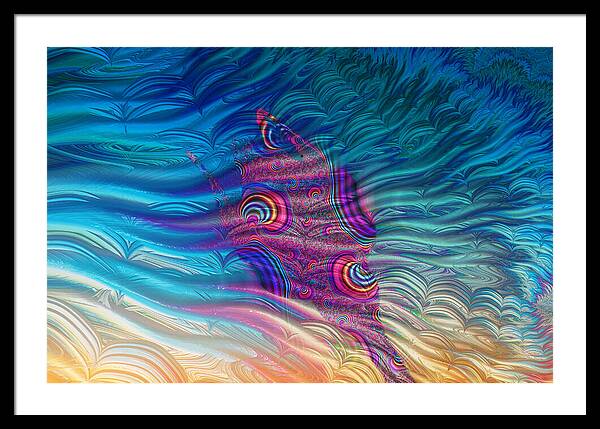 Feathery Fractals Artistic Design - Framed Print