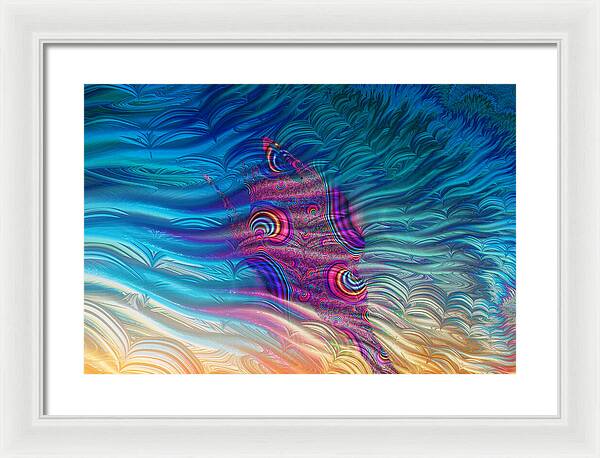 Feathery Fractals Artistic Design - Framed Print