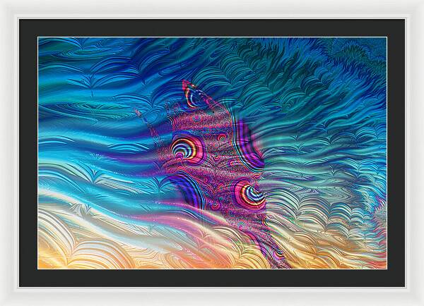 Feathery Fractals Artistic Design - Framed Print