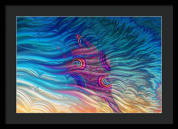 Feathery Fractals Artistic Design - Framed Print