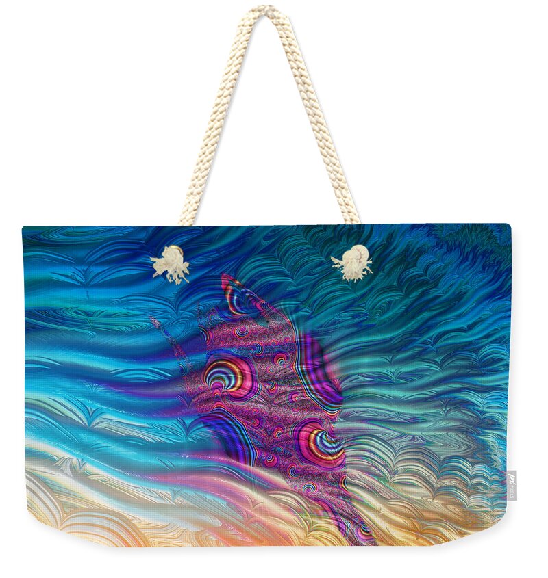 Feathery Fractals Artistic Design - Weekender Tote Bag