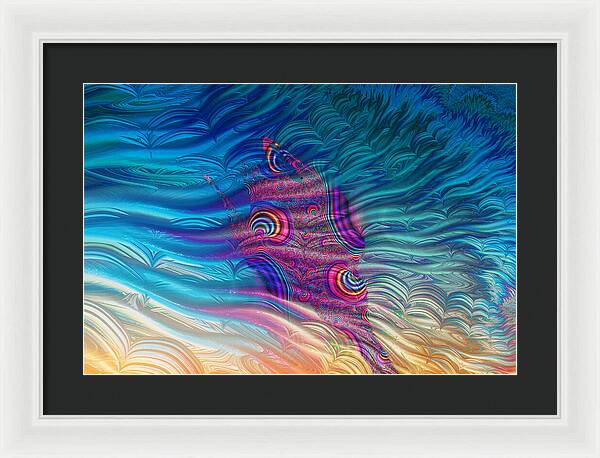 Feathery Fractals Artistic Design - Framed Print