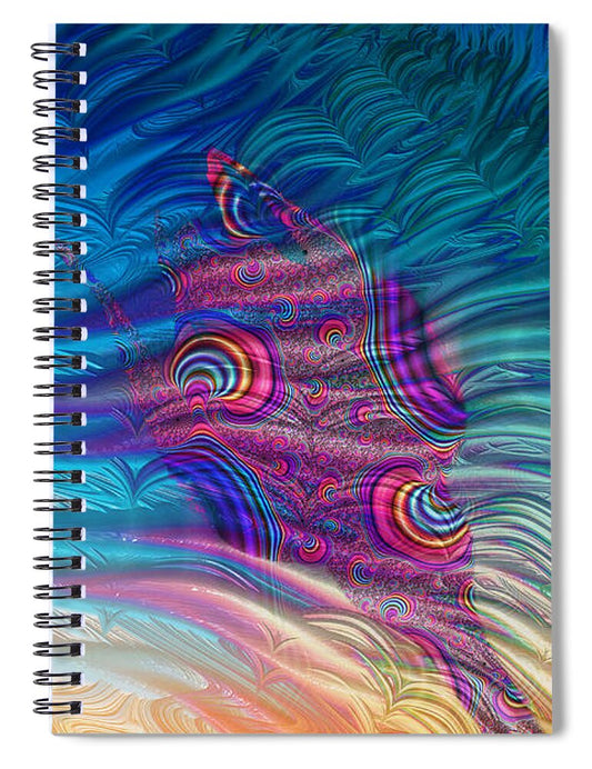 Feathery Fractals Artistic Design - Spiral Notebook