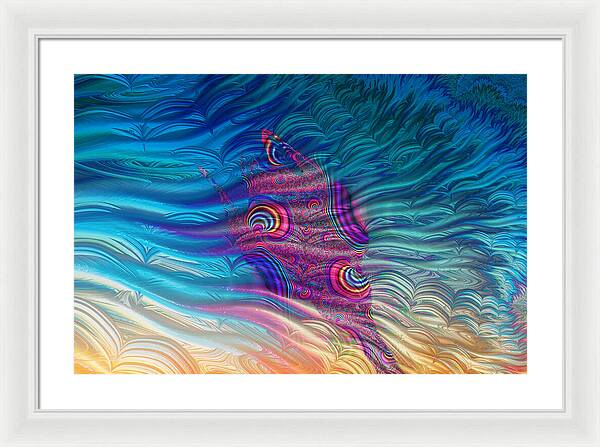 Feathery Fractals Artistic Design - Framed Print