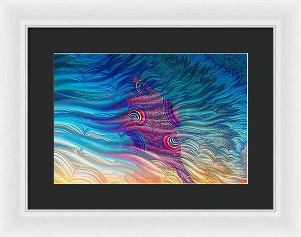 Feathery Fractals Artistic Design - Framed Print