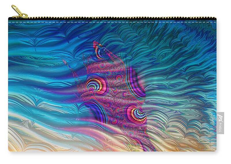 Feathery Fractals Artistic Design - Zip Pouch