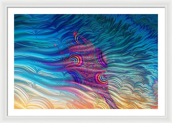 Feathery Fractals Artistic Design - Framed Print