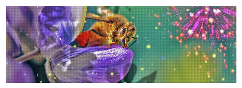 Fireworks and Bee on Flower - Yoga Mat
