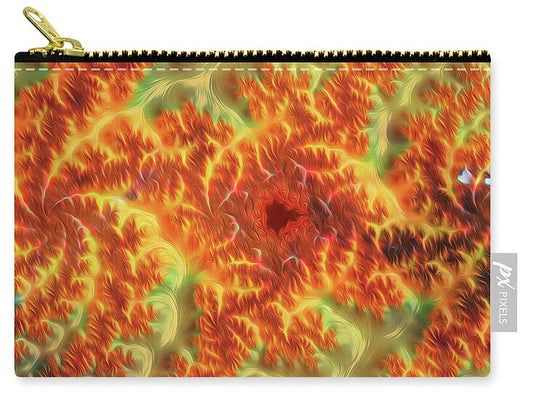 Firey Fractals of Orange and Yellow - Zip Pouch