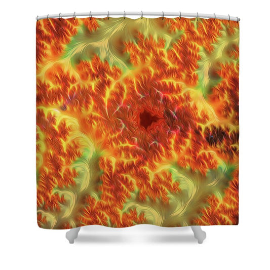 Firey Fractals of Orange and Yellow - Shower Curtain
