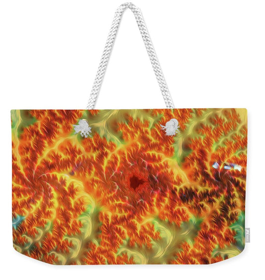 Firey Fractals of Orange and Yellow - Weekender Tote Bag