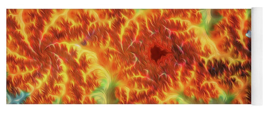 Firey Fractals of Orange and Yellow - Yoga Mat