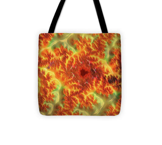 Firey Fractals of Orange and Yellow - Tote Bag