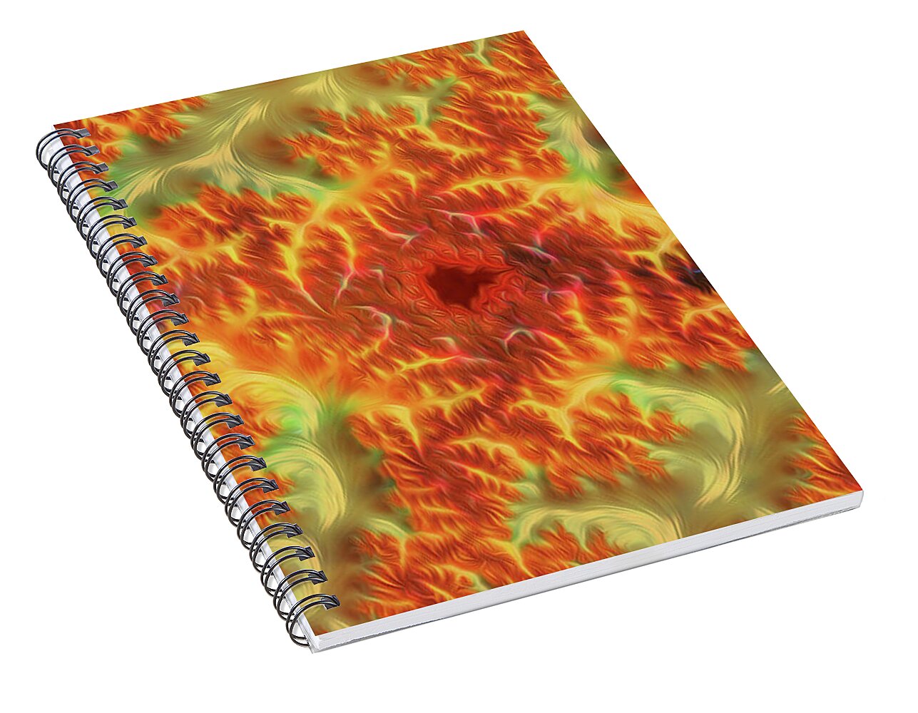 Firey Fractals of Orange and Yellow - Spiral Notebook