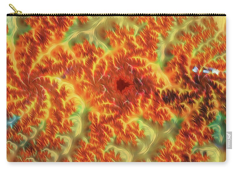 Firey Fractals of Orange and Yellow - Zip Pouch