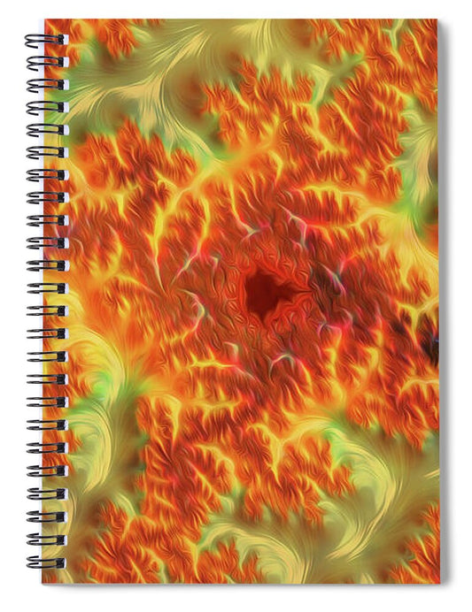 Firey Fractals of Orange and Yellow - Spiral Notebook