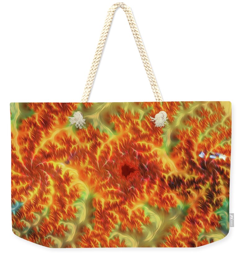 Firey Fractals of Orange and Yellow - Weekender Tote Bag