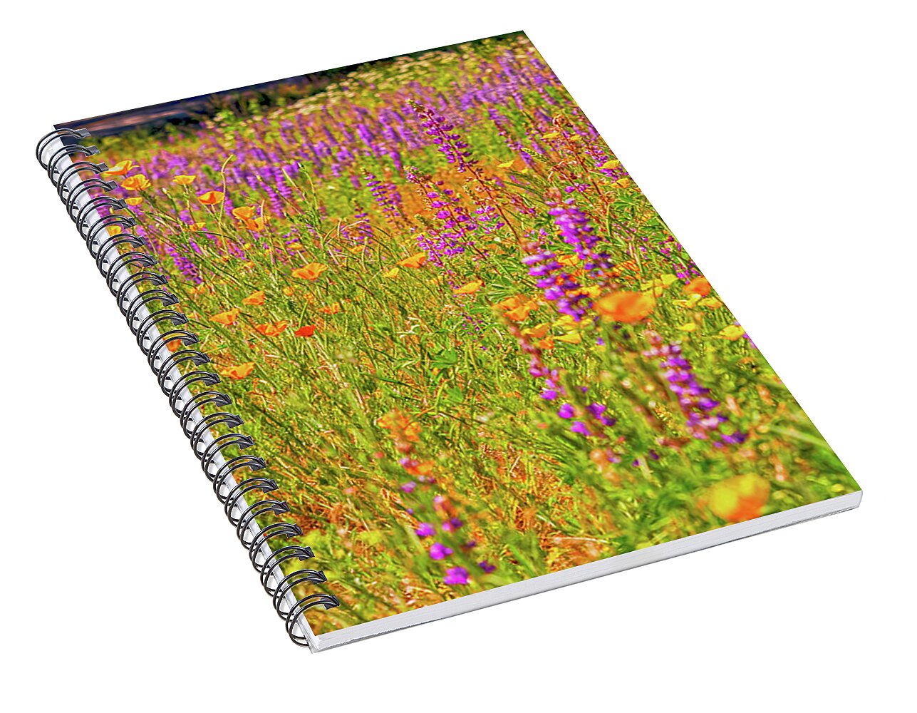 Flower Galore Purple and Yellow - Spiral Notebook