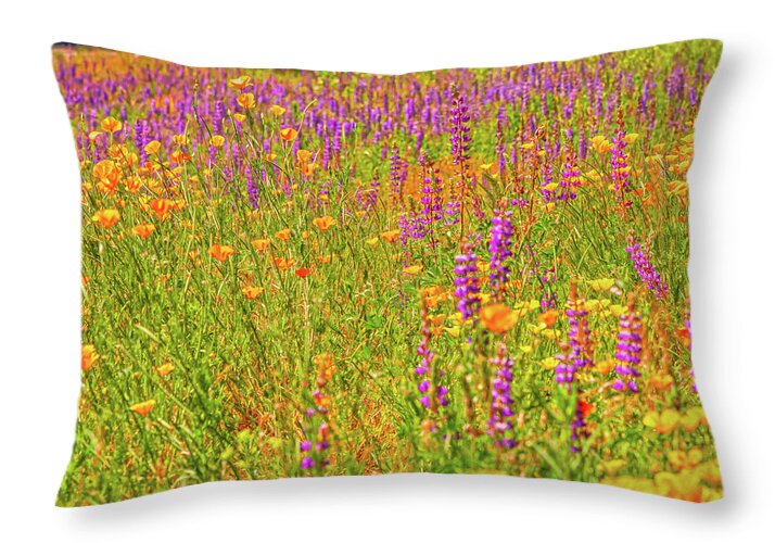 Flower Galore Purple and Yellow - Throw Pillow