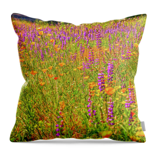 Flower Galore Purple and Yellow - Throw Pillow