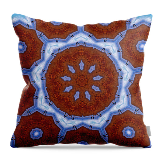 Flower Snowflake Mandala - Throw Pillow
