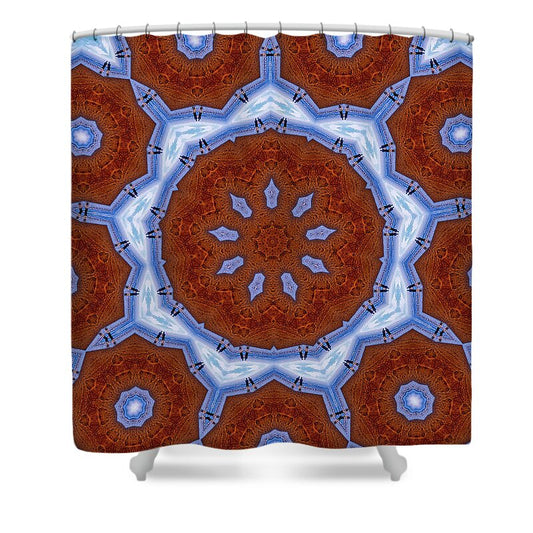 Flower Snowflake Mandala - Shower Curtain