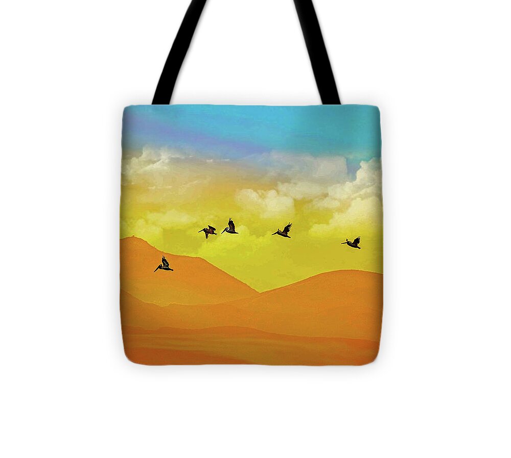 Flying Birds on an artistic background - Tote Bag
