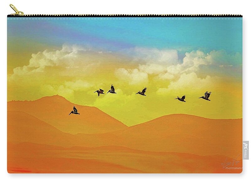 Flying Birds on an artistic background - Zip Pouch