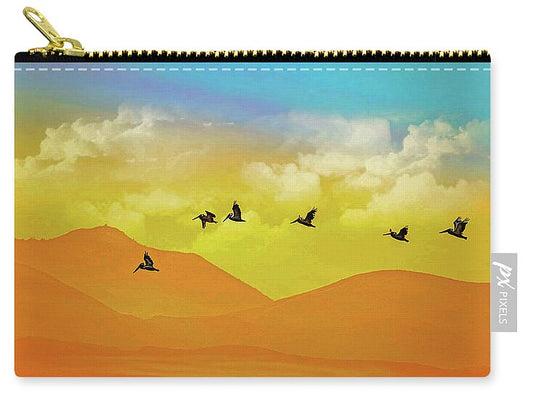 Flying Birds on an artistic background - Zip Pouch