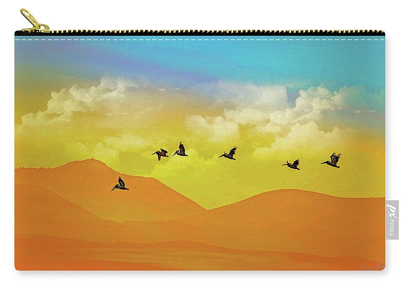 Flying Birds on an artistic background - Zip Pouch