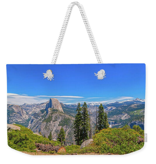 Forest Landscape of Half Dome and Waterfall - Weekender Tote Bag