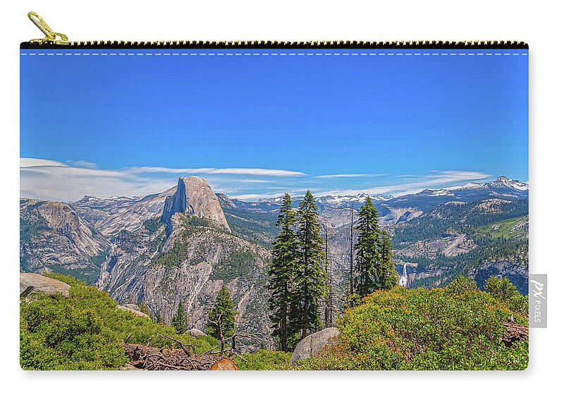 Forest Landscape of Half Dome and Waterfall - Zip Pouch