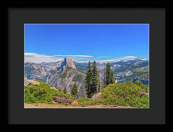 Forest Landscape of Half Dome and Waterfall - Framed Print