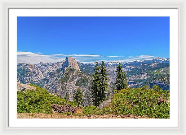 Forest Landscape of Half Dome and Waterfall - Framed Print