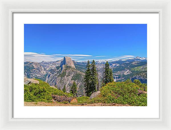 Forest Landscape of Half Dome and Waterfall - Framed Print