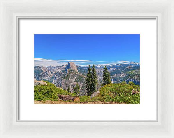 Forest Landscape of Half Dome and Waterfall - Framed Print