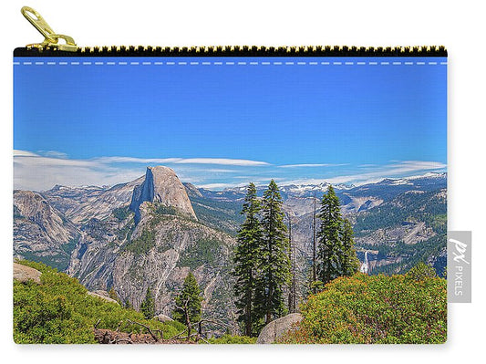 Forest Landscape of Half Dome and Waterfall - Zip Pouch