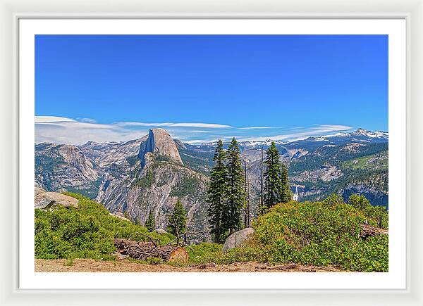 Forest Landscape of Half Dome and Waterfall - Framed Print