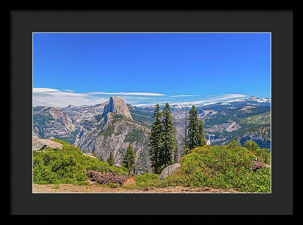 Forest Landscape of Half Dome and Waterfall - Framed Print